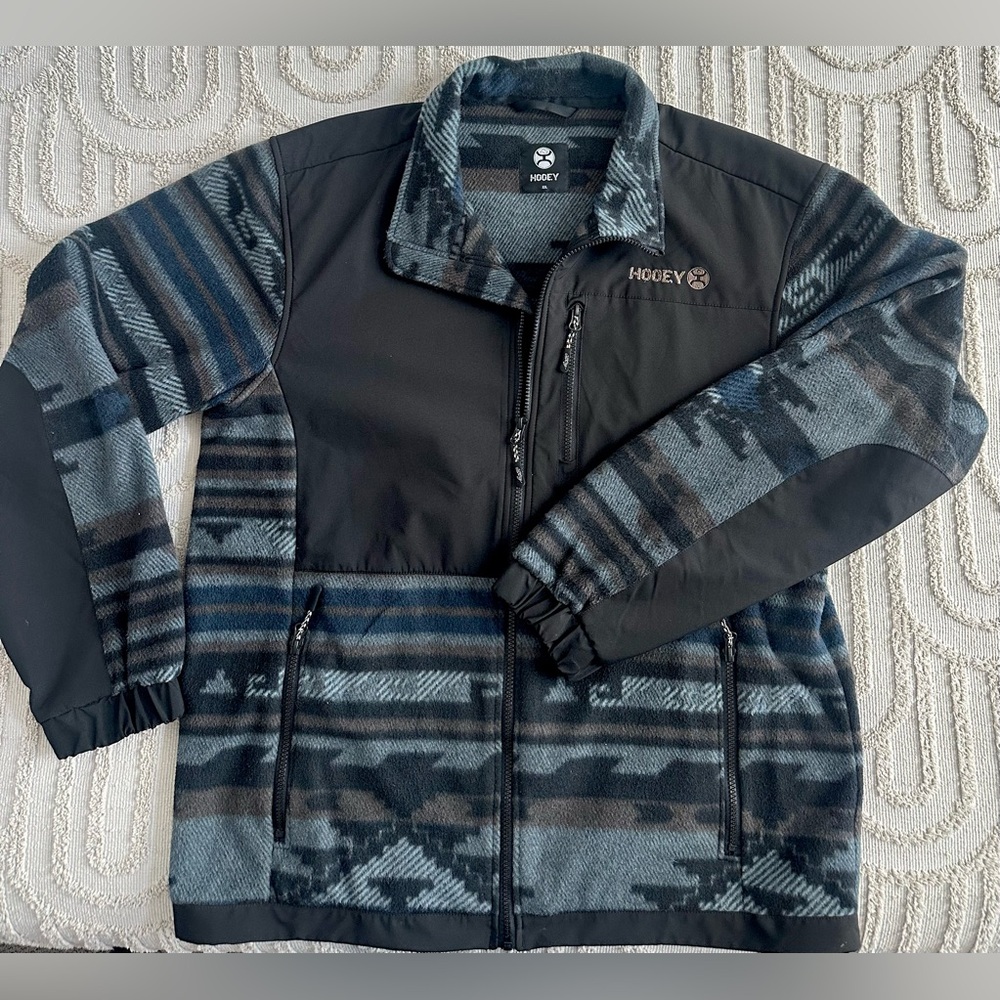 Hooey Men's Black and Blue Patterned Jacket